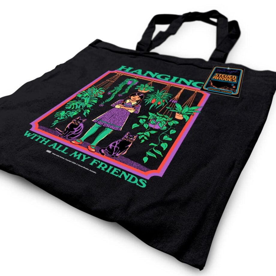 Hanging With All My Friends Steven Rhodes Black Tote Bag