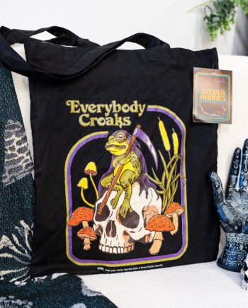 Everybody Croaks Steven Rhodes Black Tote Bag