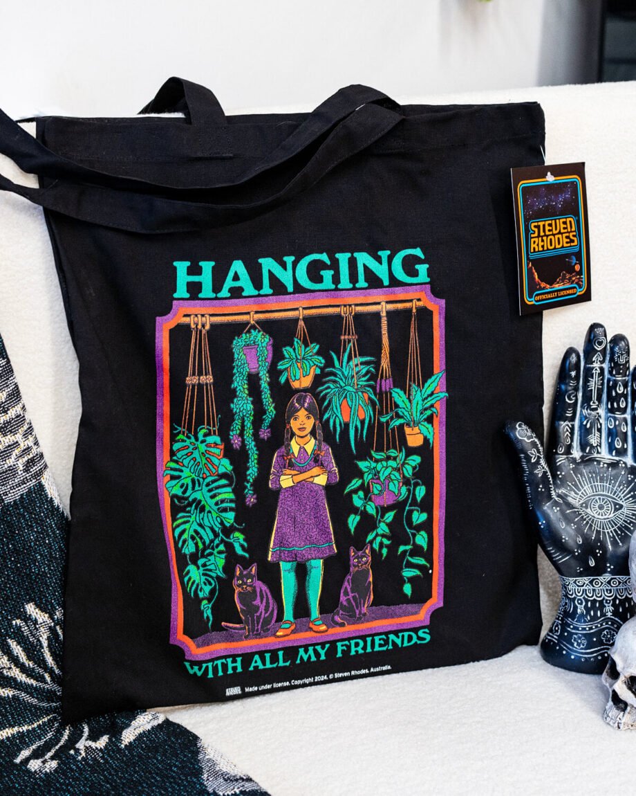 Hanging With All My Friends Steven Rhodes Black Tote Bag
