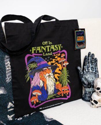 Off To Fantasy Land Steven Rhodes Black Tote Bag